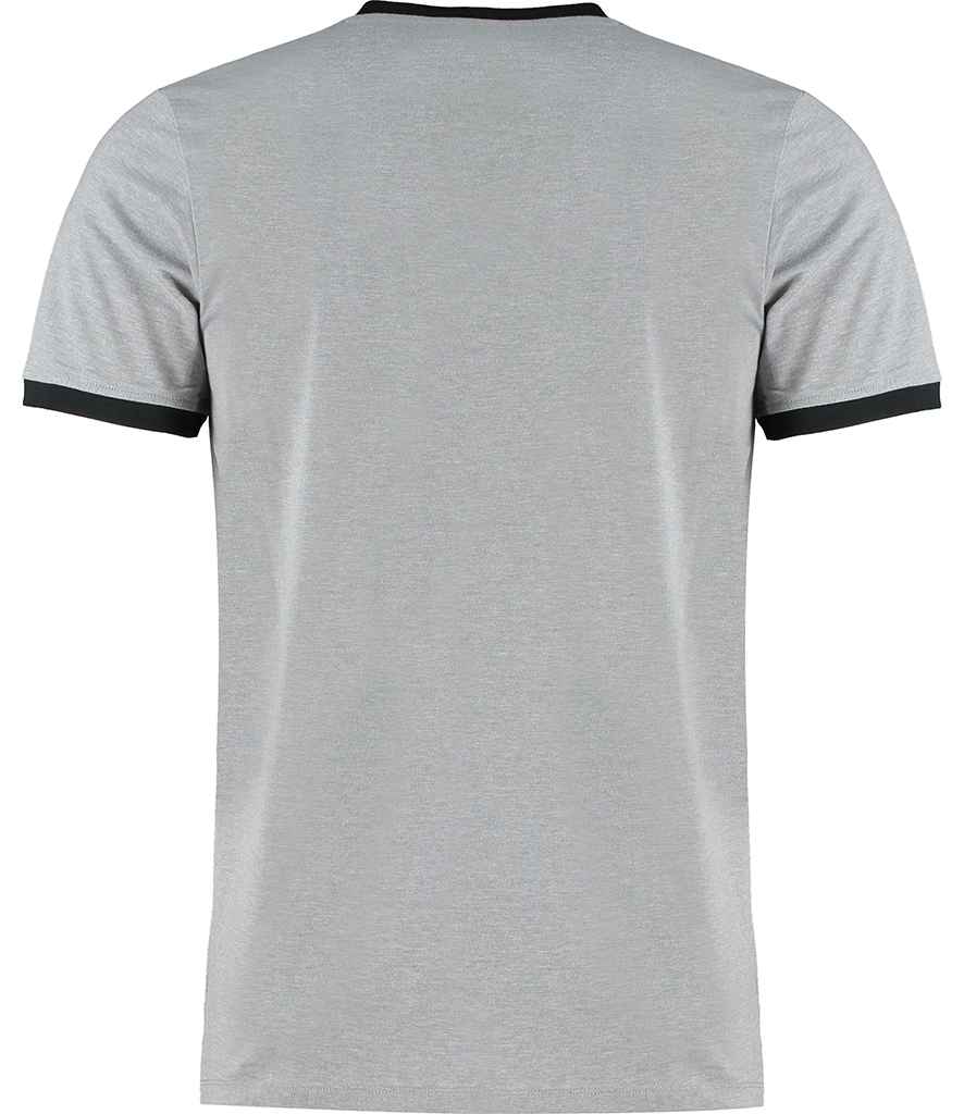 Kustom Kit Fashion Fit Ringer T-Shirt - Light Grey Marl/Black