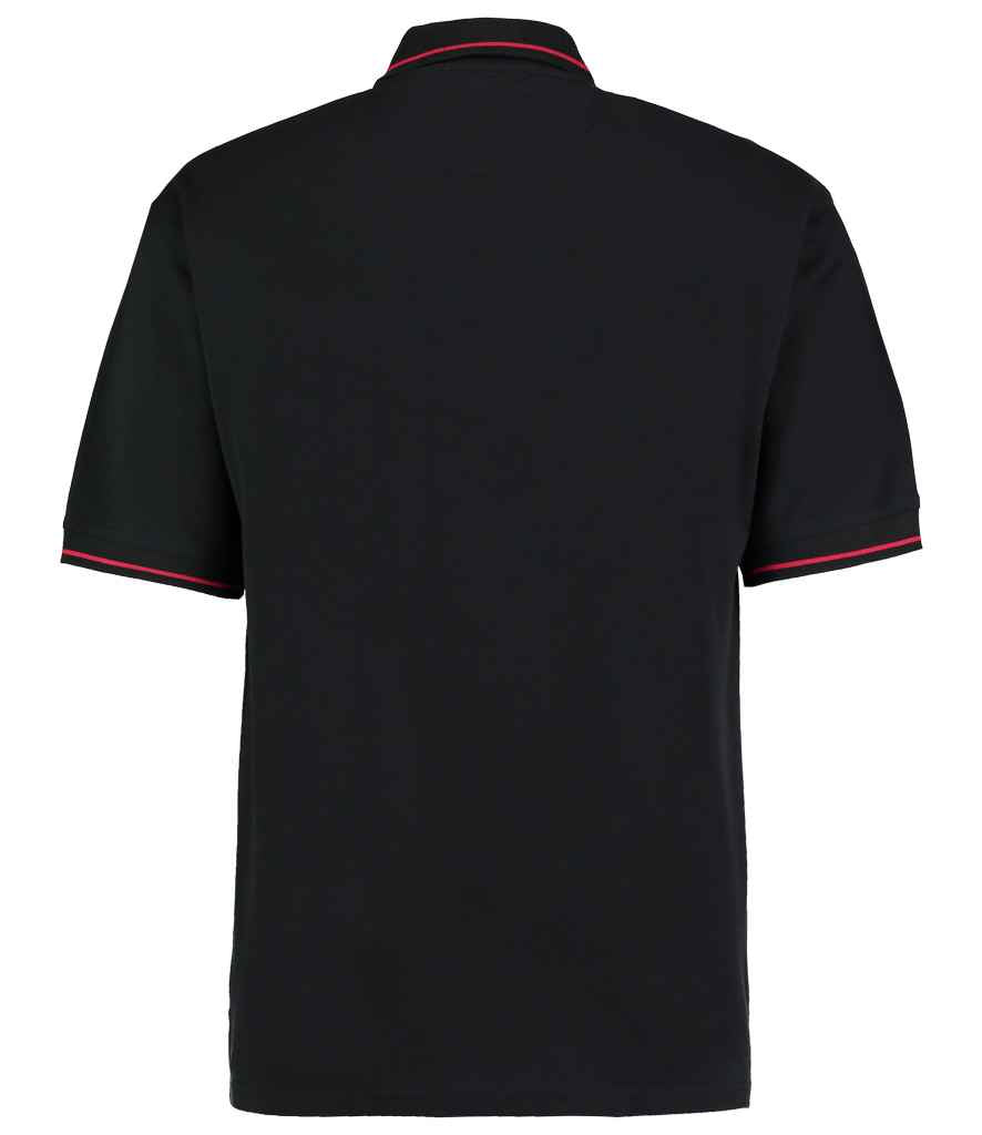 Kustom Kit St Mellion Tipped Cotton Piqué Polo Shirt - Black/Red
