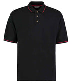 Kustom Kit St Mellion Tipped Cotton Piqué Polo Shirt - Black/Red