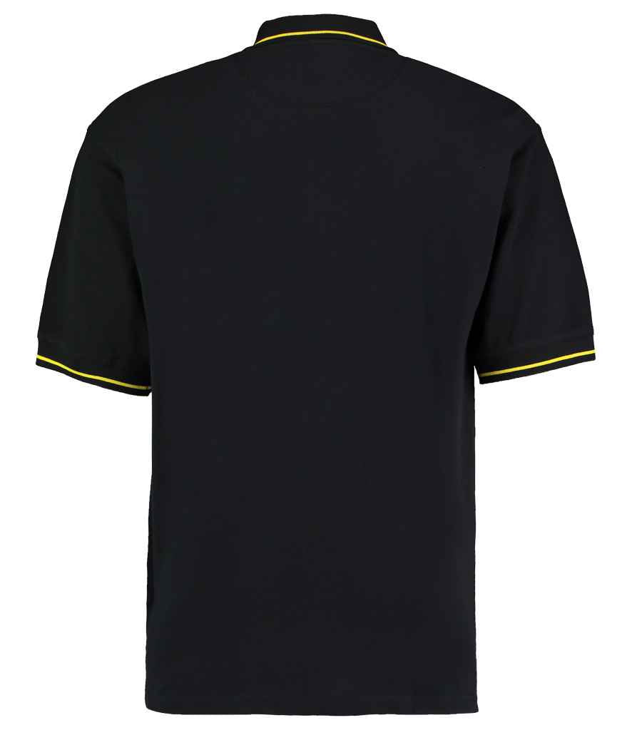 Kustom Kit St Mellion Tipped Cotton Piqué Polo Shirt - Black/Yellow