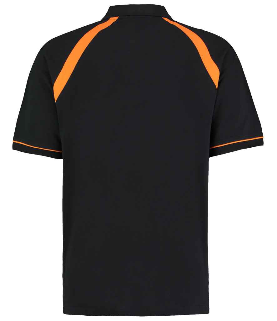 Kustom Kit Oak Hill Cotton Piqué Polo Shirt - Black/Orange