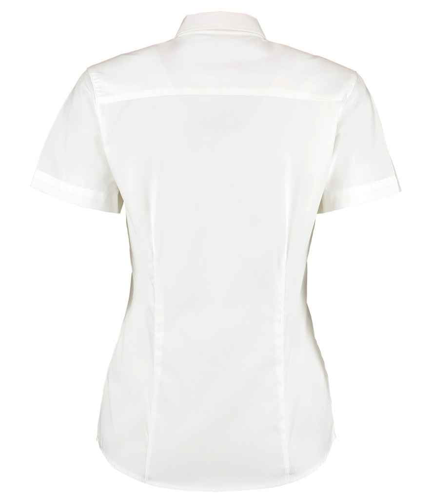 Kustom Kit Ladies Premium Short Sleeve Tailored Oxford Shirt - White