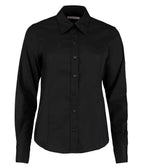Kustom Kit Ladies Premium Long Sleeve Tailored Oxford Shirt - Black