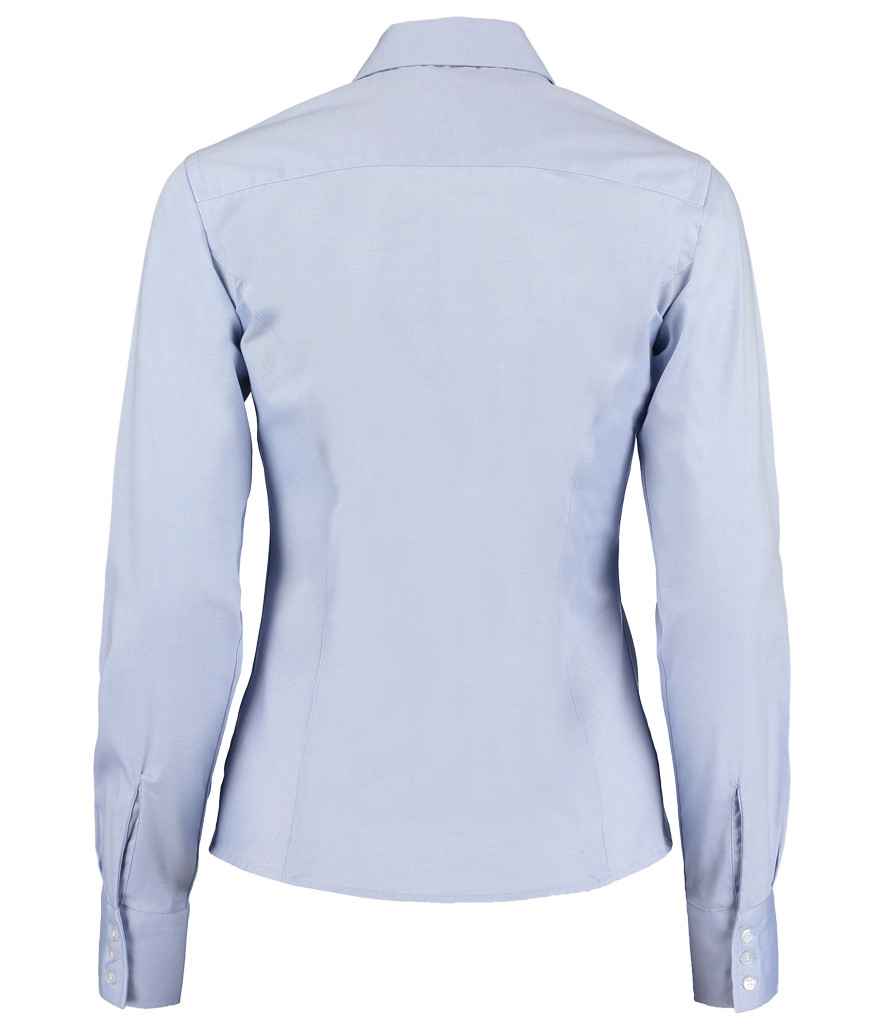 Kustom Kit Ladies Premium Long Sleeve Tailored Oxford Shirt - Light Blue