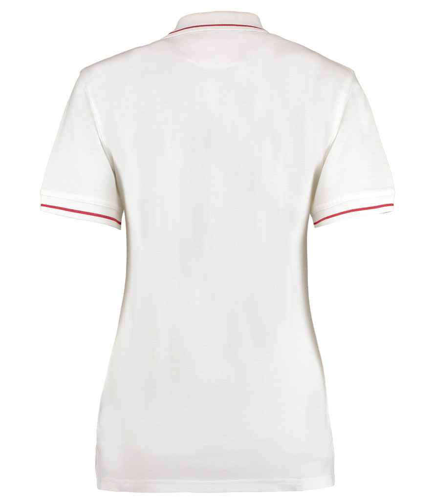 Kustom Kit Ladies St Mellion Tipped Cotton Piqué Polo Shirt - White/Red