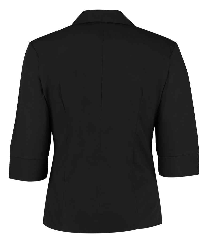 Kustom Kit Ladies 3/4 Sleeve Tailored Continental Shirt - Black