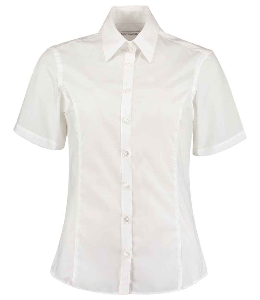 Kustom Kit Ladies Short Sleeve Tailored Business Shirt - White