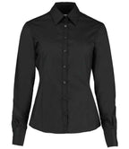 Kustom Kit Ladies Long Sleeve Tailored Business Shirt - Black