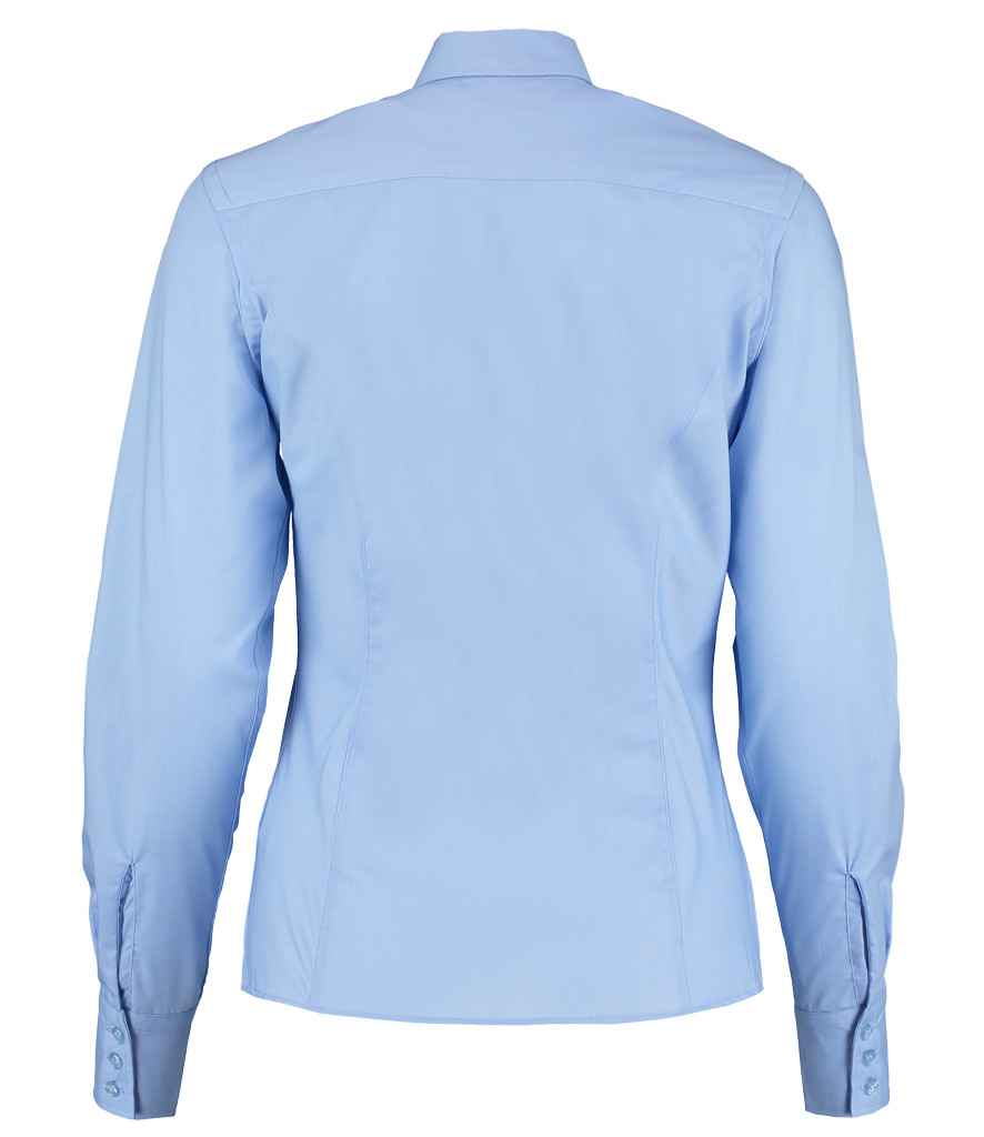 Kustom Kit Ladies Long Sleeve Tailored Business Shirt - Light Blue