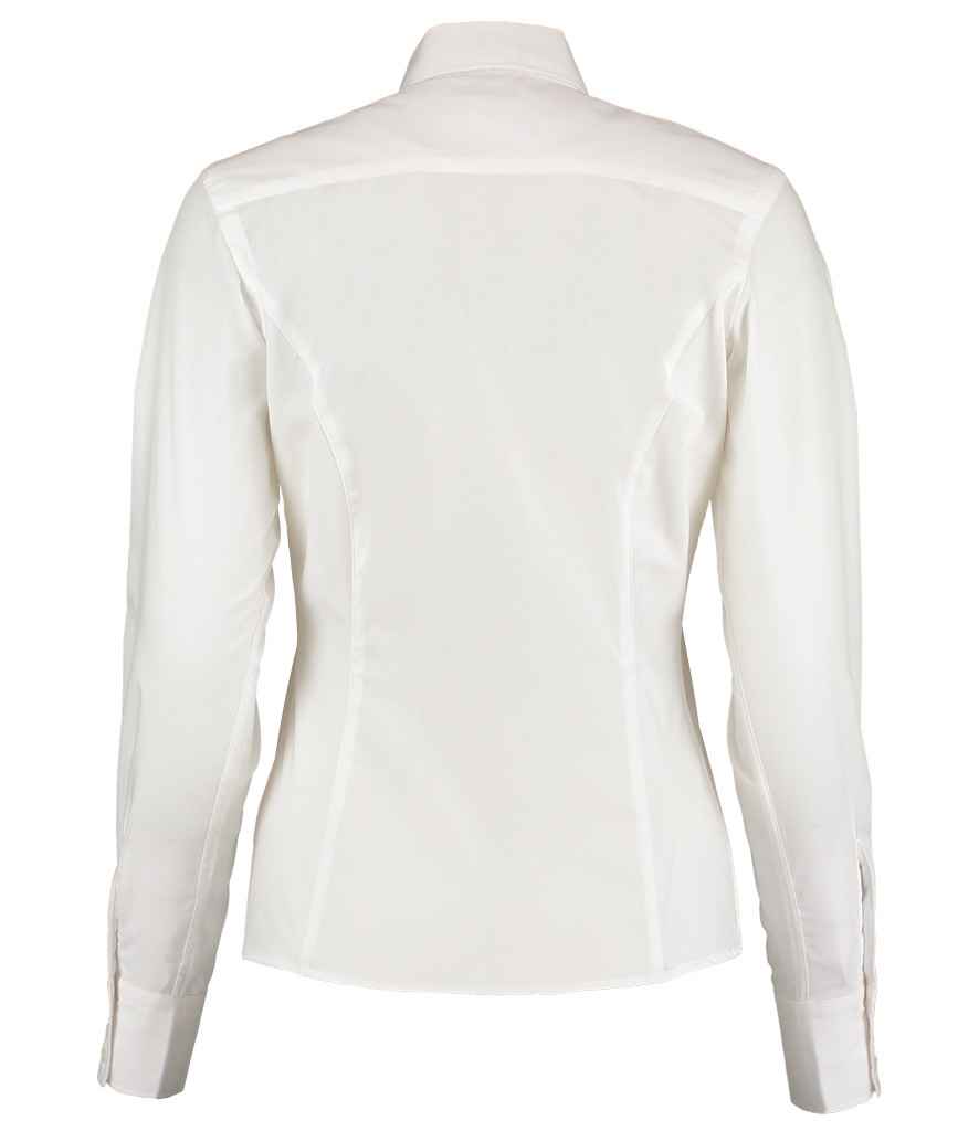 Kustom Kit Ladies Long Sleeve Tailored Business Shirt - White
