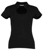 Kustom Kit Ladies Keyhole Neck Corporate Top - Black