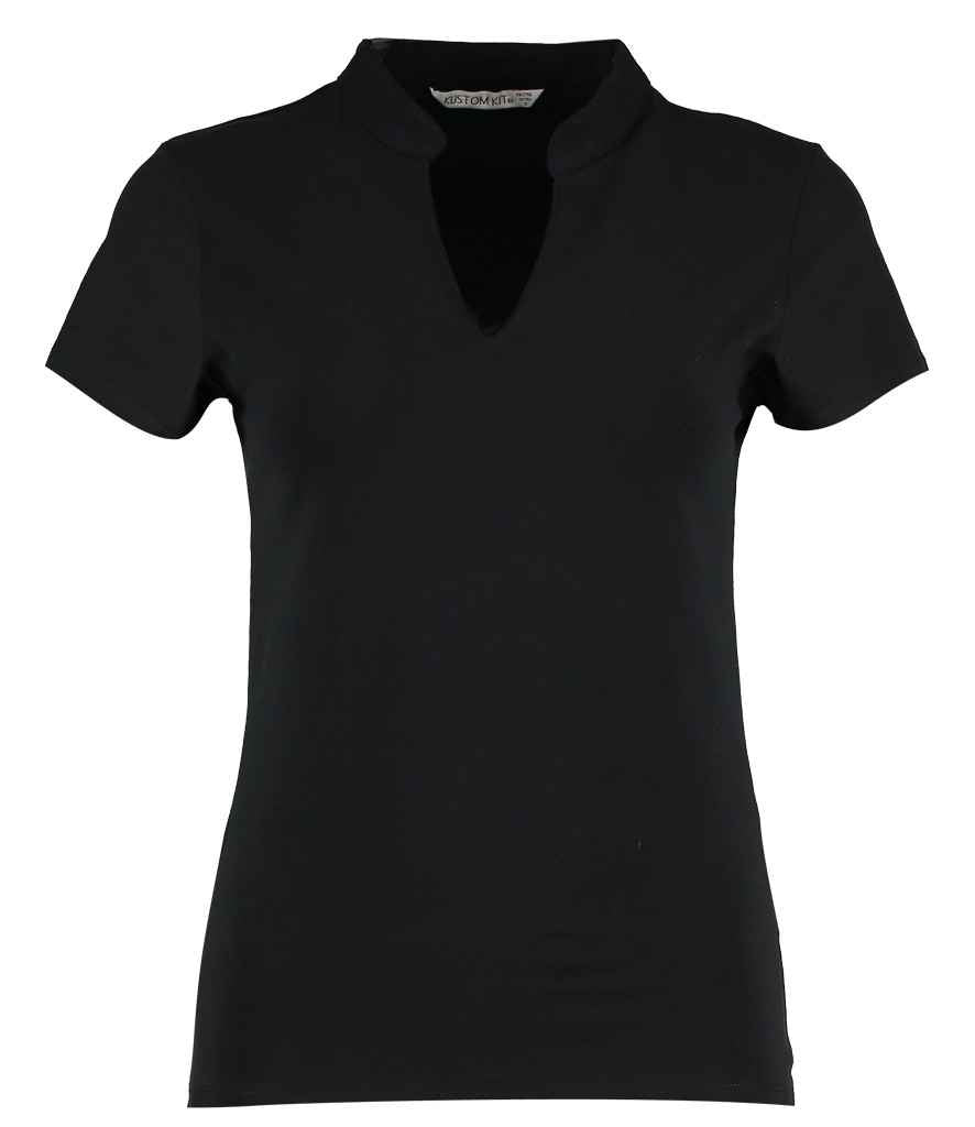 Kustom Kit Ladies V Neck Corporate Top - Black