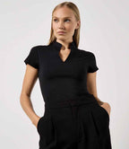Kustom Kit Ladies V Neck Corporate Top - Black