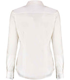 Kustom Kit Ladies Long Sleeve Tailored Stretch Oxford Shirt - White