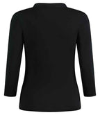 Kustom Kit Ladies 3/4 Sleeve Mandarin Collar Top - Black