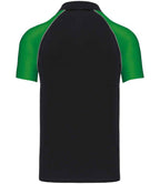 Kariban Baseball Cotton Piqué Polo Shirt - Black/Green