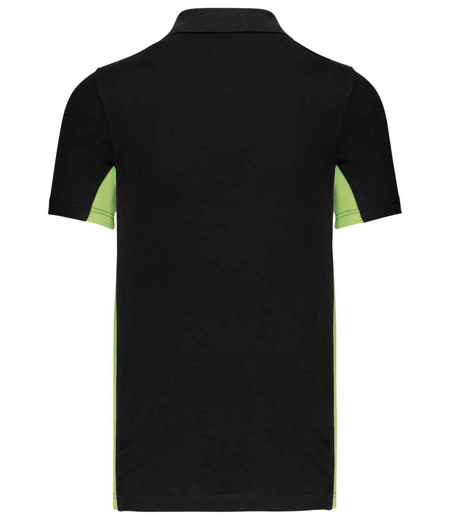 Kariban Flag Poly/Cotton Piqué Polo Shirt - Black/Lime Green