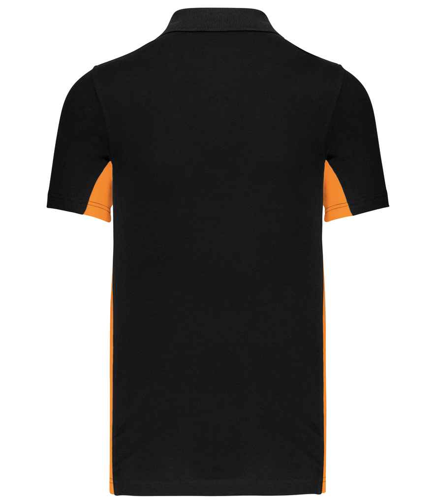 Kariban Flag Poly/Cotton Piqué Polo Shirt - Black/Orange