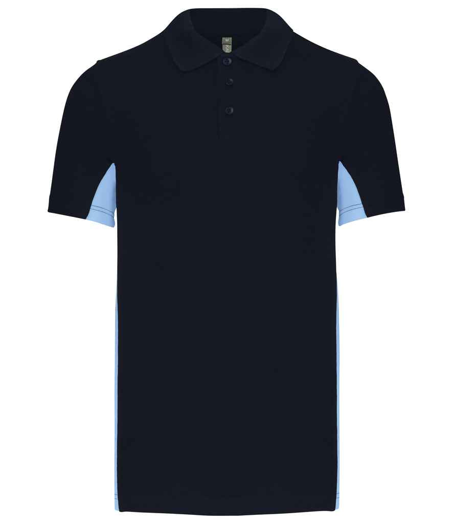 Kariban Flag Poly/Cotton Piqué Polo Shirt - Navy/Sky Blue