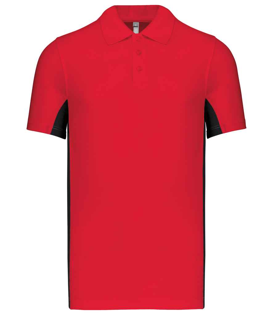 Kariban Flag Poly/Cotton Piqué Polo Shirt - Red/Black