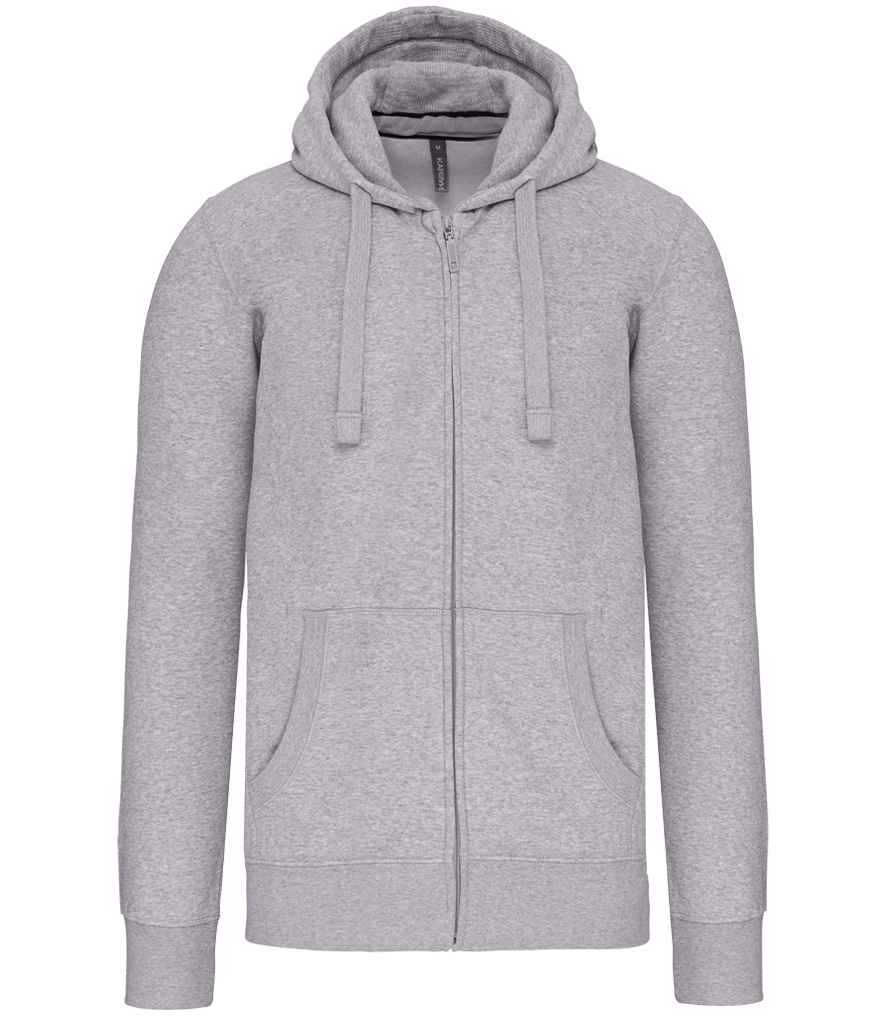 Kariban Full Zip Hooded Sweatshirt - Oxford Grey