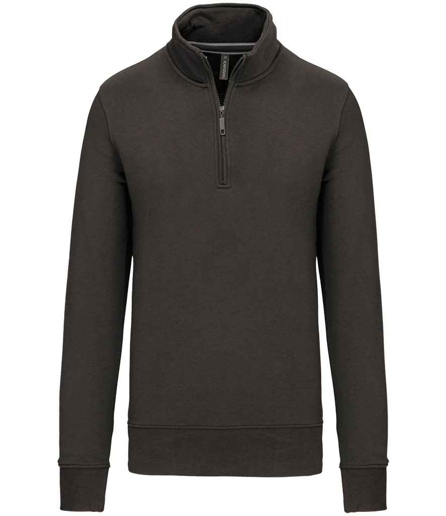 Kariban Zip Neck Sweatshirt - Dark Grey