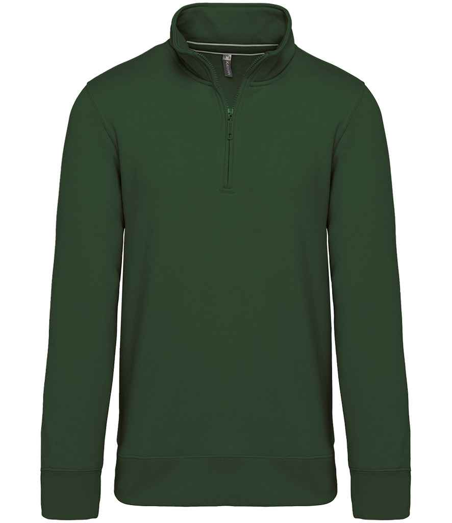 Kariban Zip Neck Sweatshirt - Forest Green