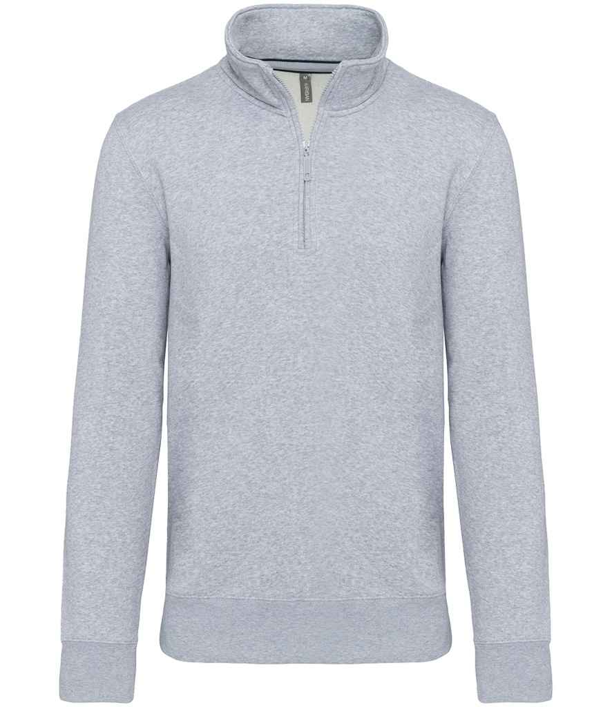 Kariban Zip Neck Sweatshirt - Oxford Grey
