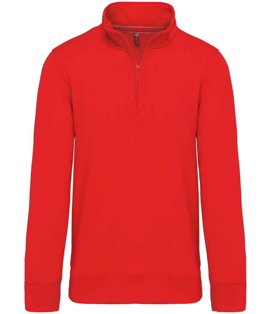 Kariban Zip Neck Sweatshirt - Red