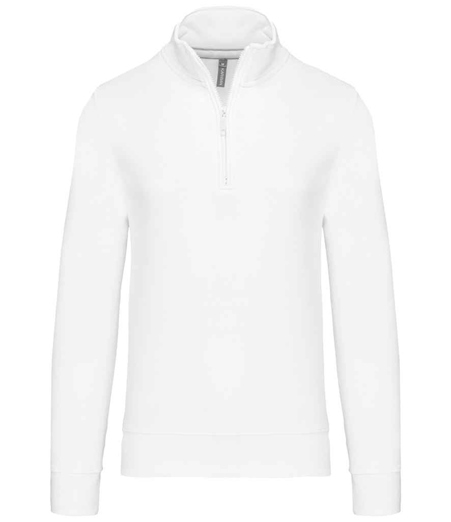 Kariban Zip Neck Sweatshirt - White
