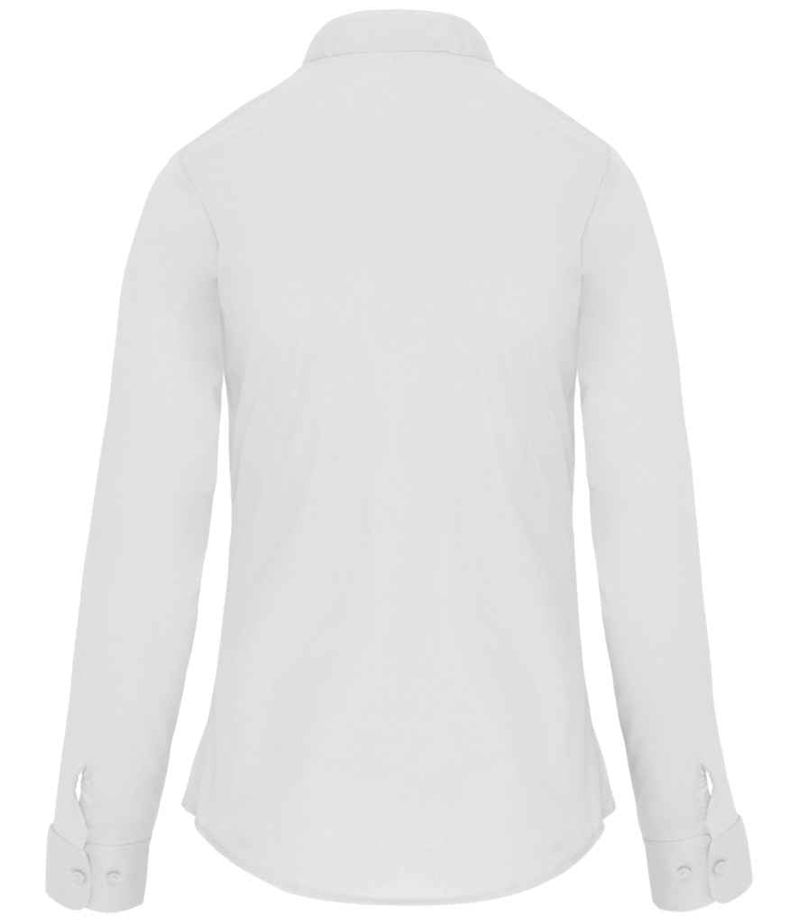 Kariban Ladies Long Sleeve Mandarin Collar Shirt - White