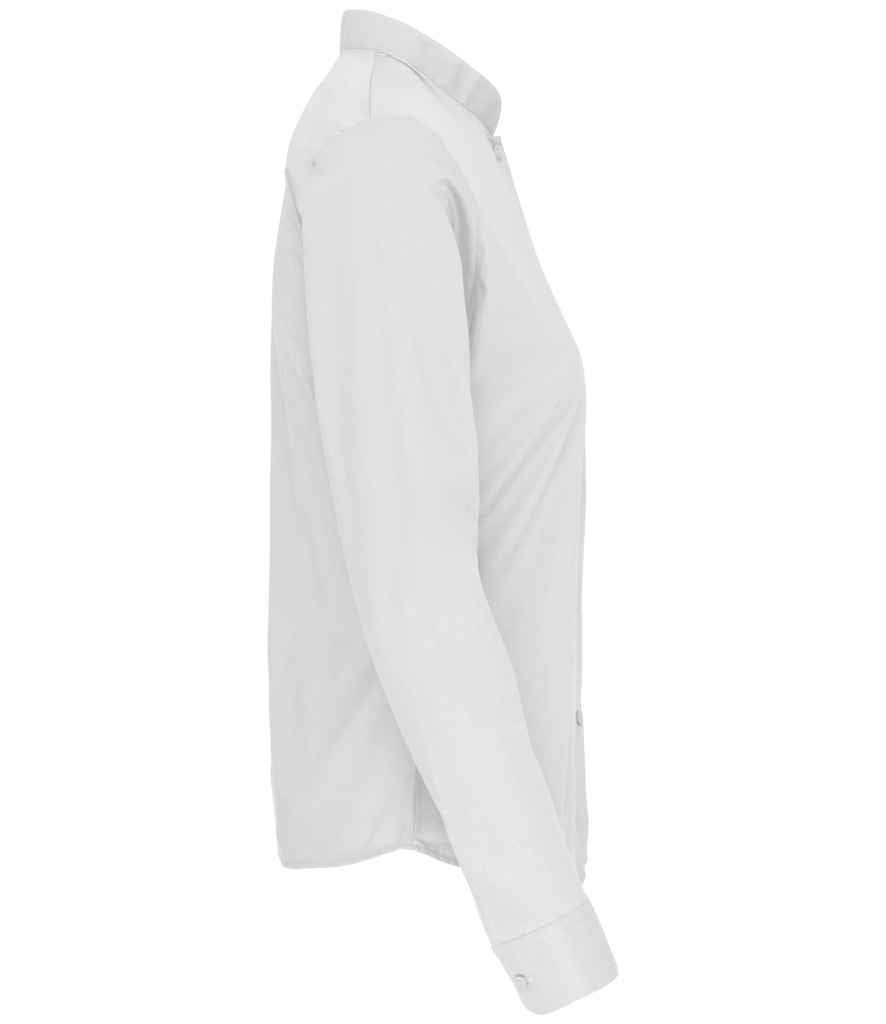 Kariban Ladies Long Sleeve Mandarin Collar Shirt - White