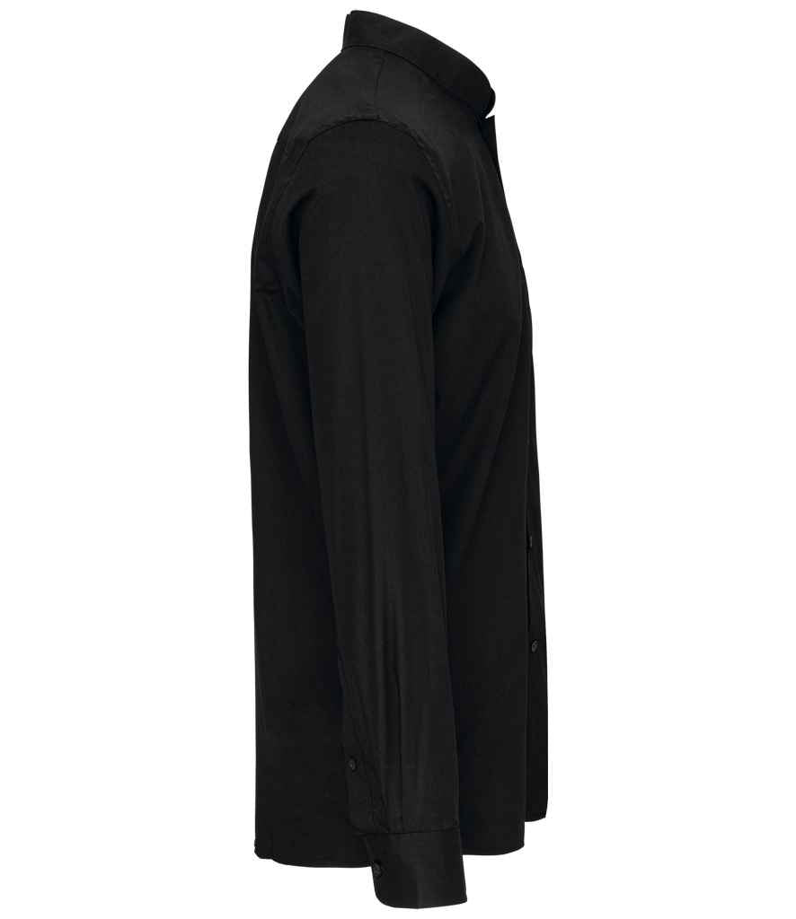 Kariban Long Sleeve Mandarin Collar Shirt - Black