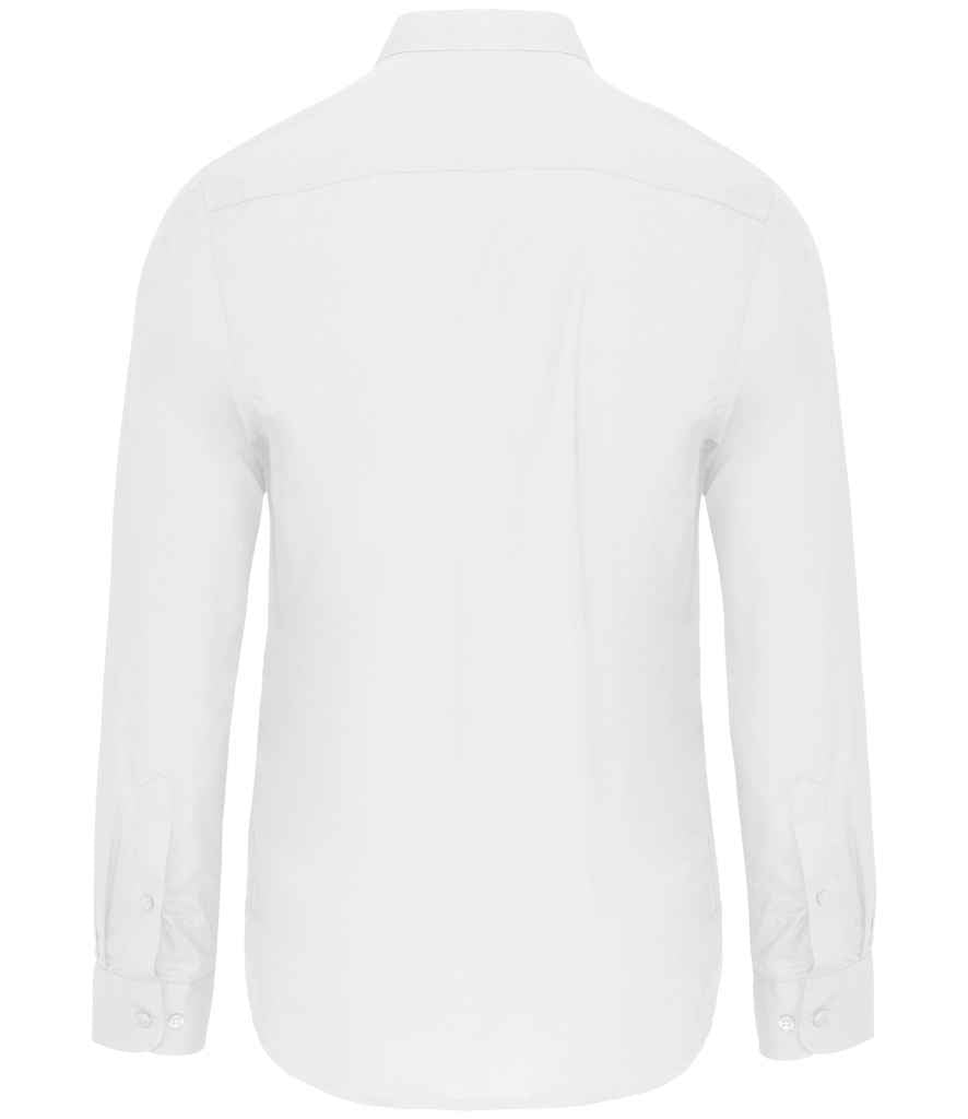Kariban Long Sleeve Mandarin Collar Shirt - White