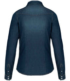 Kariban Ladies Long Sleeve Denim Shirt - Blue Jean