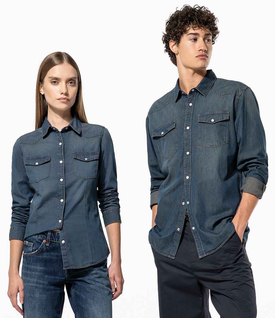 Kariban Long Sleeve Denim Shirt - Blue Jean