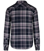 Kariban Sherpa Lined Checked Shirt Jacket - Storm Grey/Navy
