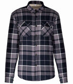 Kariban Sherpa Lined Checked Shirt Jacket - Storm Grey/Navy