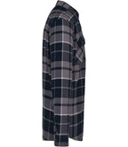 Kariban Sherpa Lined Checked Shirt Jacket - Storm Grey/Navy