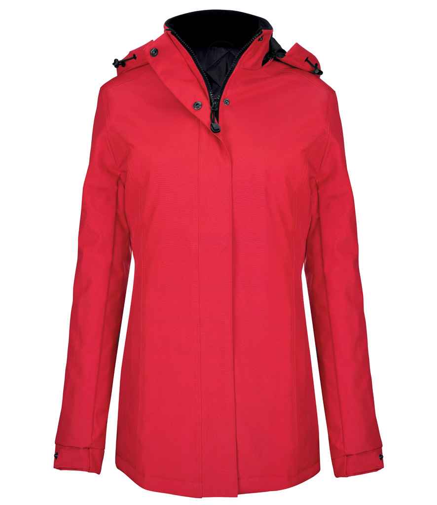 Kariban Ladies Parka Jacket - Red