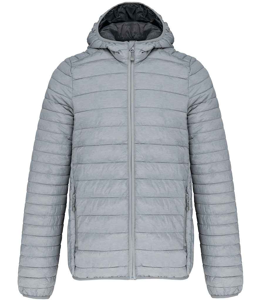 Kariban Lightweight Hooded Padded Jacket - Marl Silver