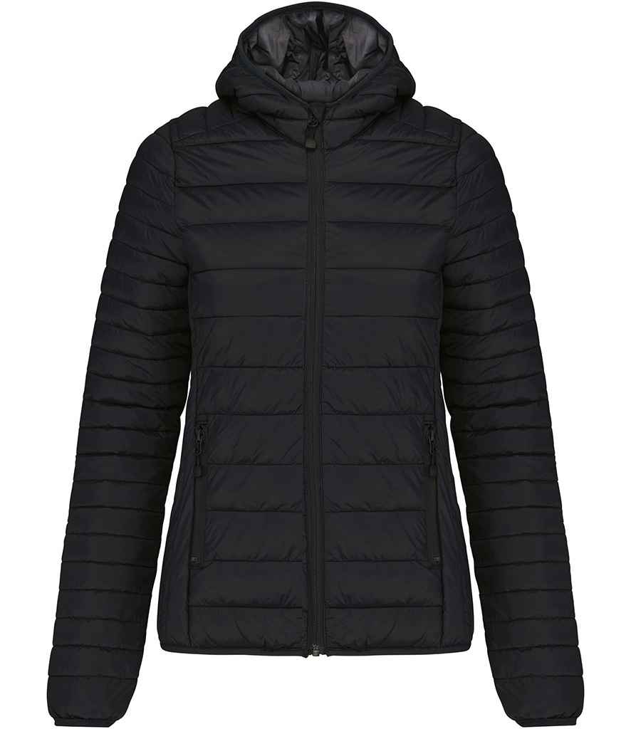Kariban Ladies Lightweight Hooded Padded Jacket - Black