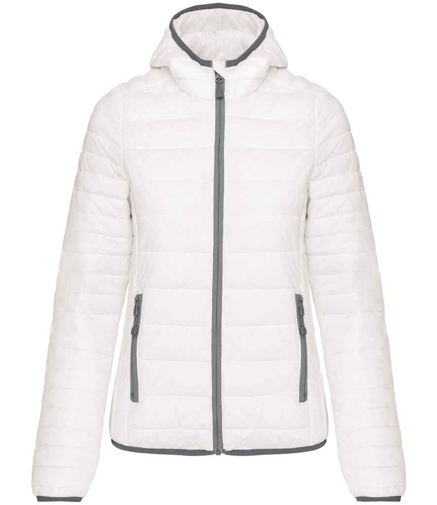 Kariban Ladies Lightweight Hooded Padded Jacket - White