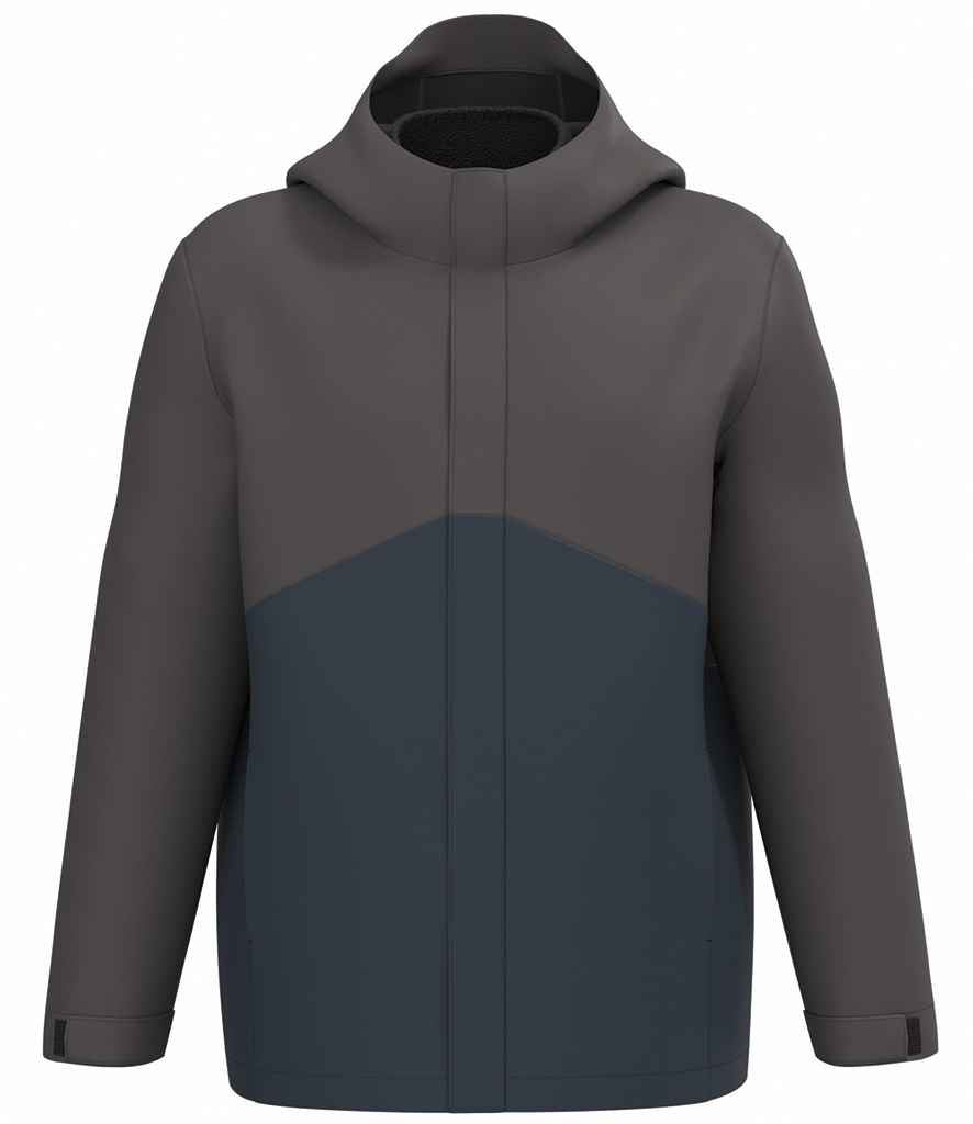 Kariban Unisex 3-in-1 Two Tone Hooded Parka Jacket - Navy/Dark Grey