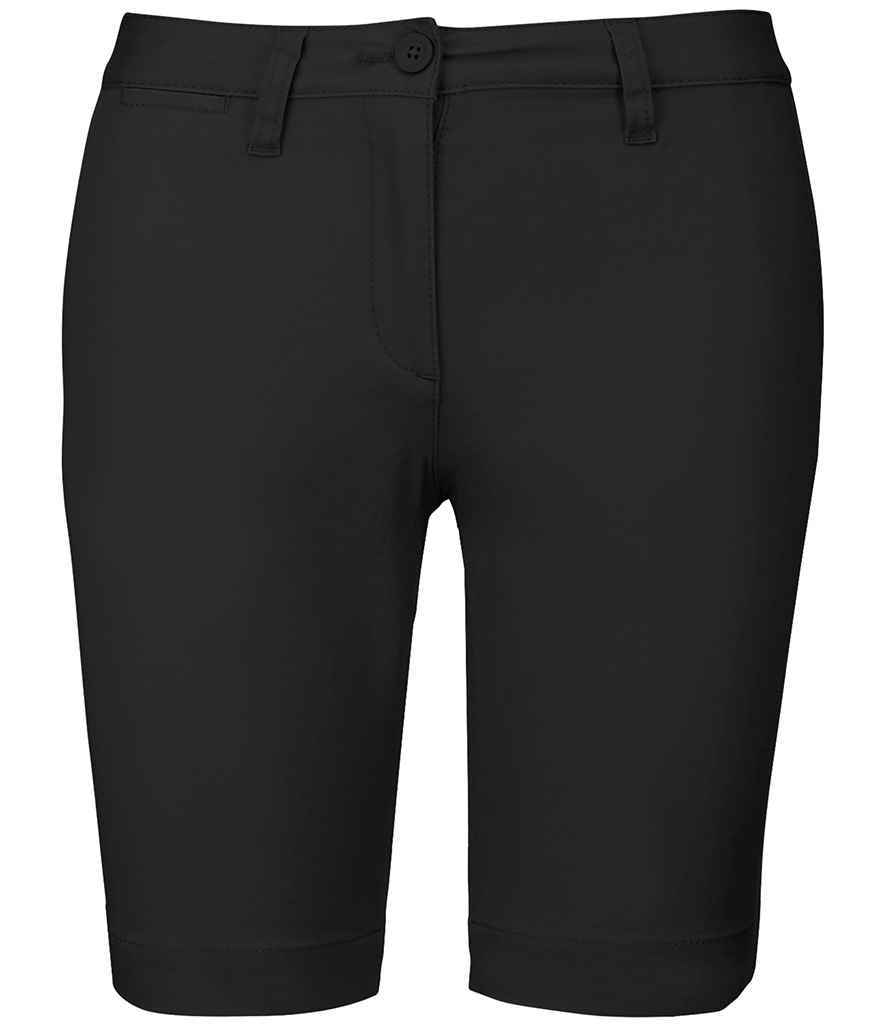 Kariban Ladies Chino Bermuda Shorts - Black