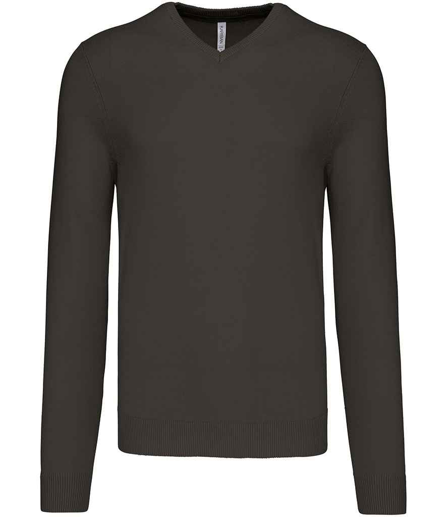 Kariban Cotton Acrylic V Neck Sweater - Dark Grey