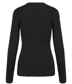 Kariban Ladies Cotton Acrylic V Neck Sweater - Black