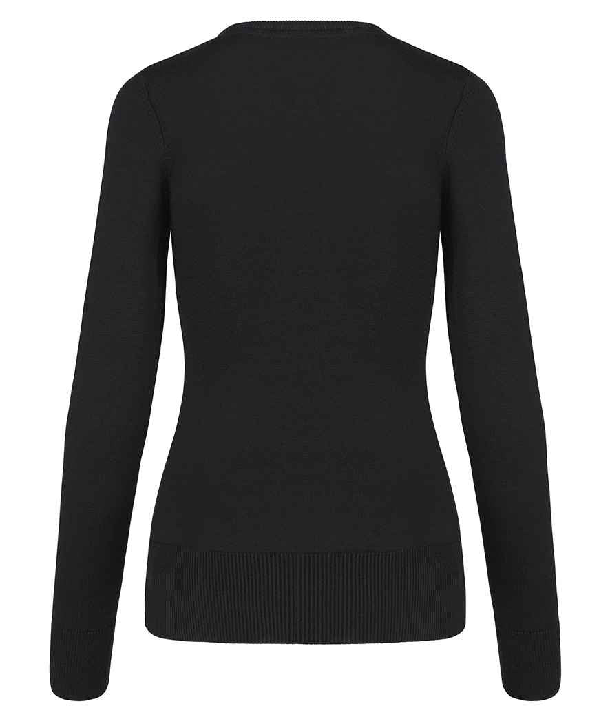 Kariban Ladies Cotton Acrylic V Neck Sweater - Black