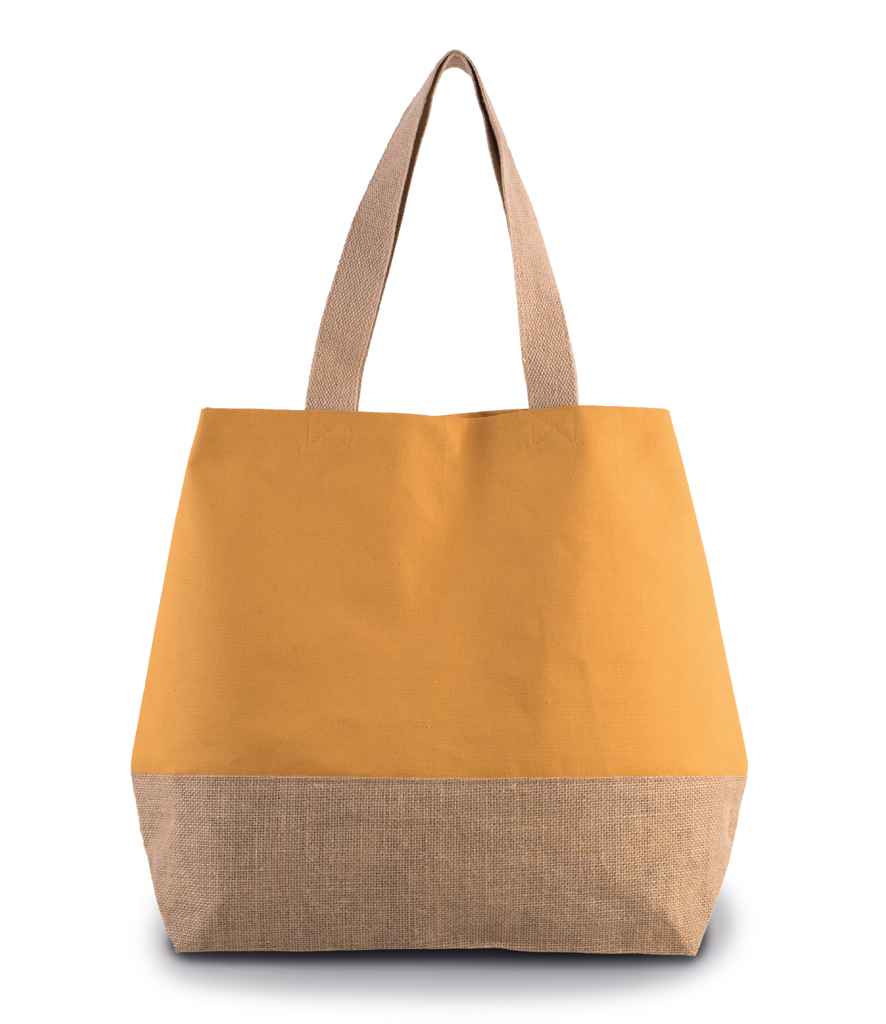 Kimood Canvas & Jute Shopper - Cumin Yellow/Natural