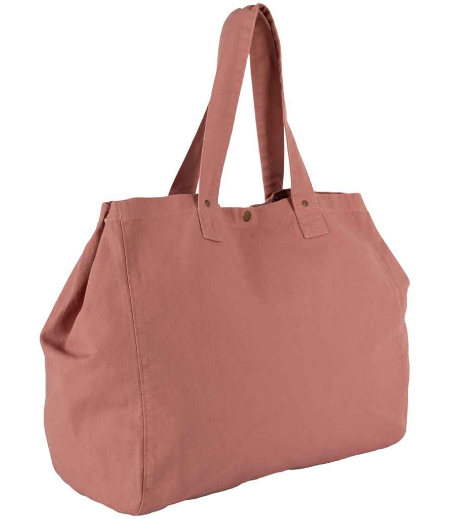 Kimood Faded Cotton Shopper - Washed Pink Ochre